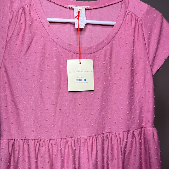 NWT Rolla Coster Dress Stretchy Textured Swiss Dot Material Short Sleeve Medium - Picture 4 of 4